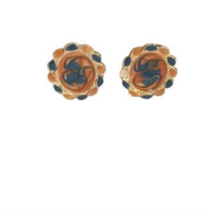 5/$20 Vintage Gold & Enamel royal Egyptian earrings